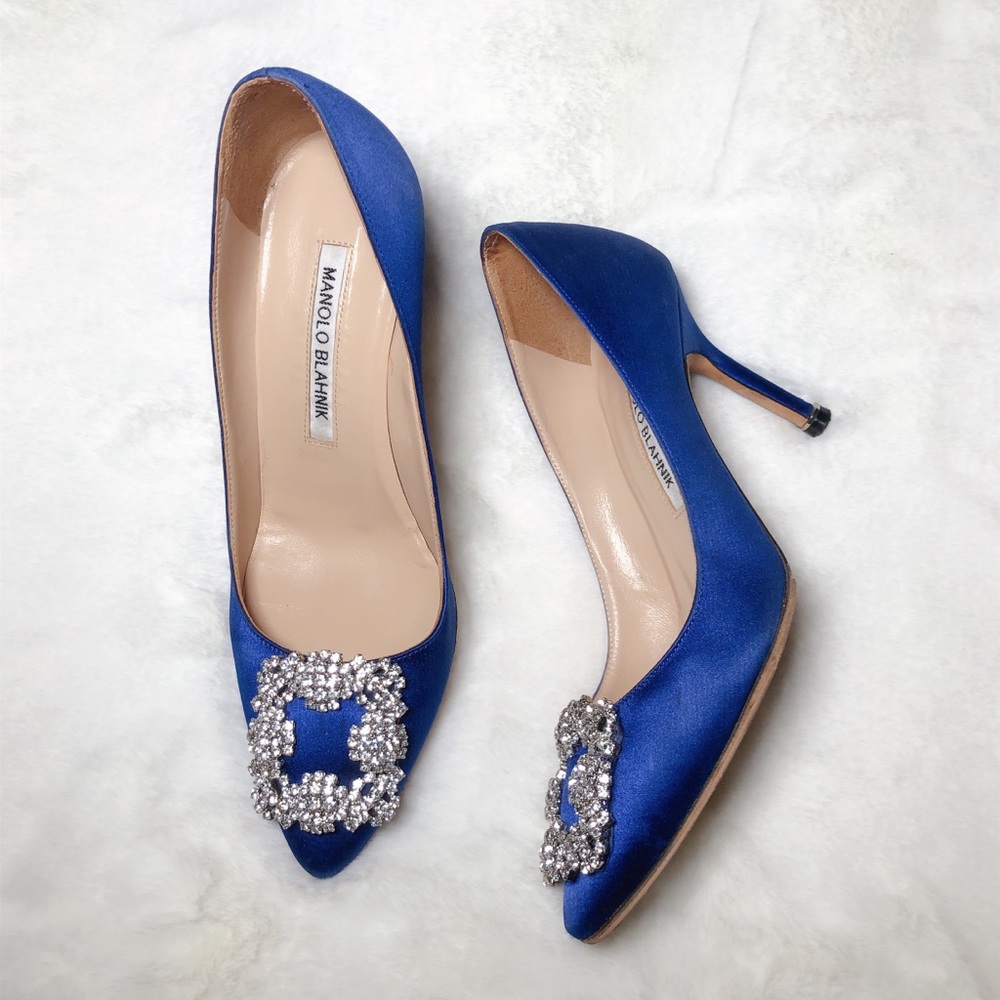 ❤️SOLD❤️Manolo Blahnik hangisi pumps 100 blue 35